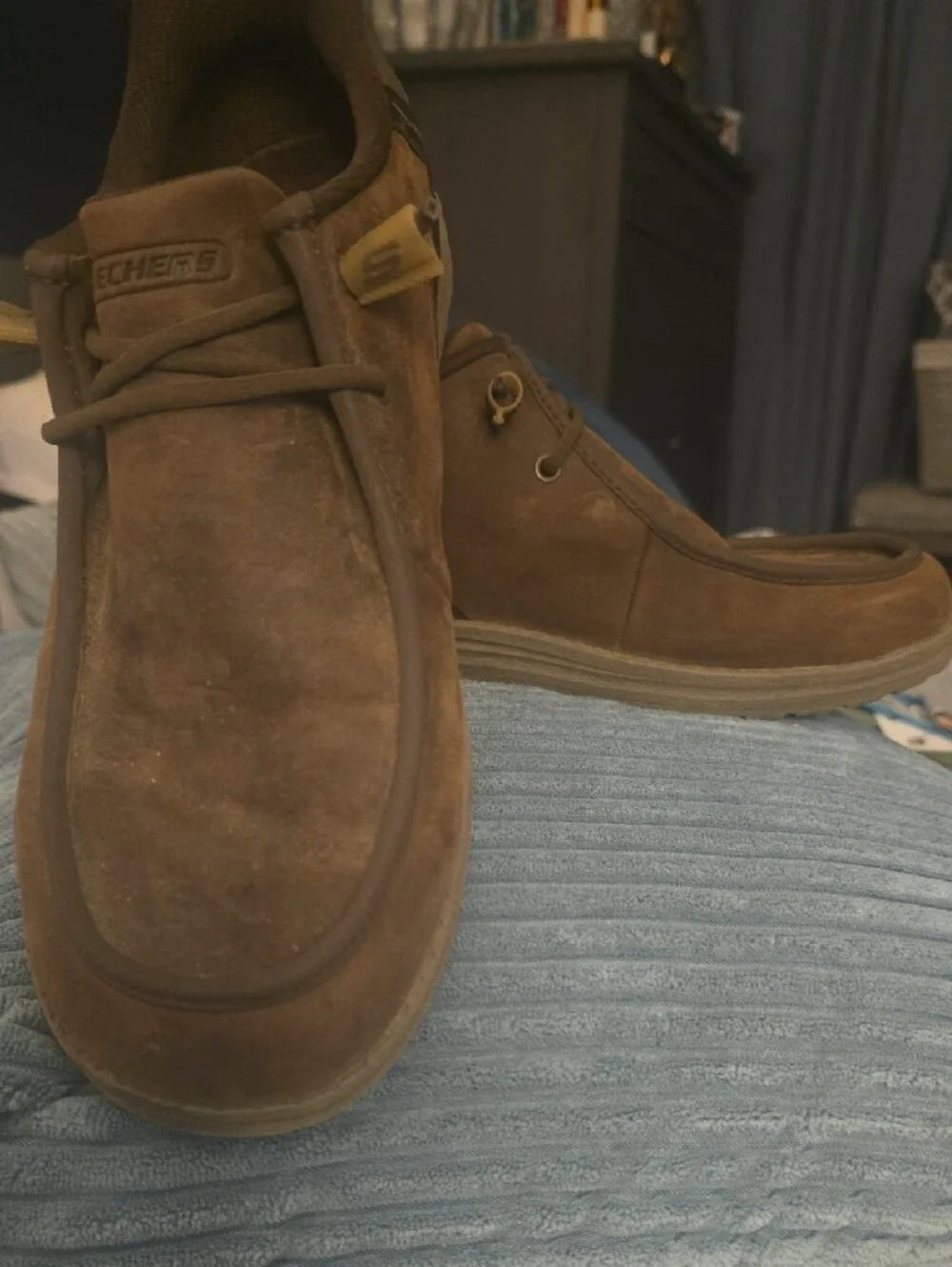 Skechers Brown Nubuck Slip-On Casual Loafer